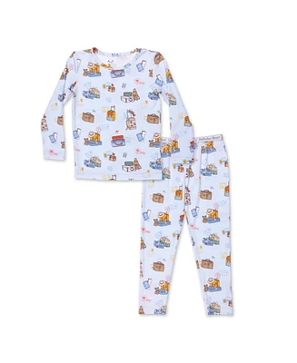 Bellabu Bear Kids Unisex Kids' Vintage Suitcases Set of 2 Piece Pajamas