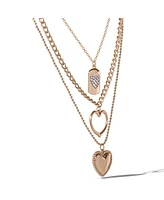 Jessica Simpson Gold-Tone Multi-Charm Heart Layered Necklace Set