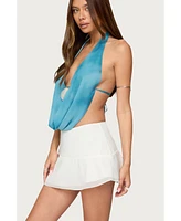 Edikted Women's Seabound Cowl Neck Backless Halter Top