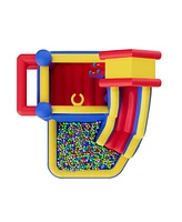 Outdoor Playhouse Trampoline Jumping Bouncer with Slide Blower and Storage Bag