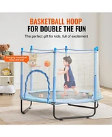 Slickblue Kids Mini Trampoline with Net Indoor Outdoor Toddler Bounce Playset