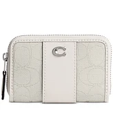 Coach Essential Small Zip Around Card Case In Signature Jacquard