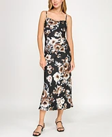 Bcx Juniors' Sleeveless Satin Cowlneck A-Line Dress