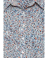 Olsen Women's Cotton Viscose Leopard Print Shirt