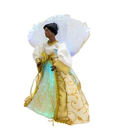 Northlight 12" Lighted Fiber Optic African American Angel Christmas Tree Topper