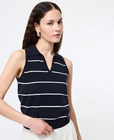 French Connection Women's Sloane Collared Sleeveless Top
