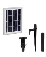Sunnydaze Decor 45" H Outdoor Arcade 2-Tier Solar Water Fountain with Battery Backup and Led Light