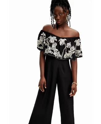 Desigual Women's Stella Jean palm midi jumpsuit