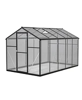 Mondawe 6'x12' Thick Polycarbonate Greenhouse with Double Flush Door