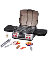 Slickblue 19 Piece Kids Bbq Grill Playset with Smoke Sound and Light Pretend Cooking Toy
