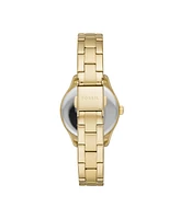 Fossil Women's Rye Three-Hand Date Gold-Tone Stainless Steel Watch, 30mm