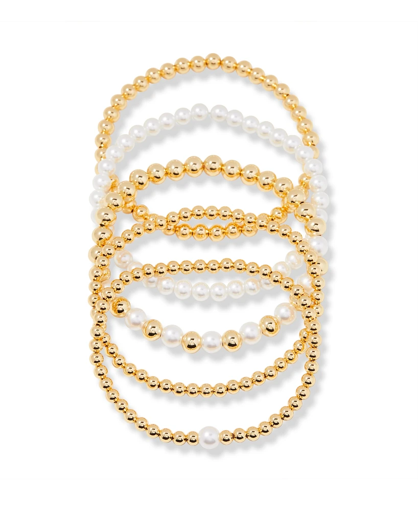 brook & york Gold Plated Makenna Cultivated Pearl Bracelet Set