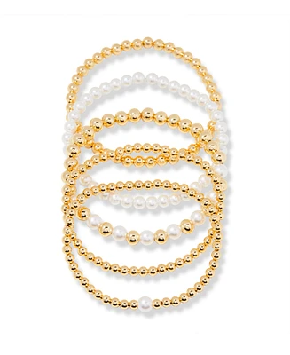 brook & york Gold Plated Makenna Cultivated Pearl Bracelet Set