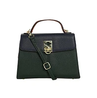 Women's The Curatus Satchel Bag - Navy Blue & Emerald Green