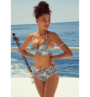 Lascana Women's Zebra Print Mid Rise Bikini Swimsuit Bottom