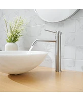 Greenspring Modern Single Hole Single Handle Vessel Bathroom Vanity Sink Faucet With Pop Up Drain Without Overflow in Brushed Nickel