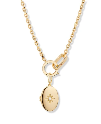 brook & york Gold Plated Cami Starburst Short Pendant Locket Necklace