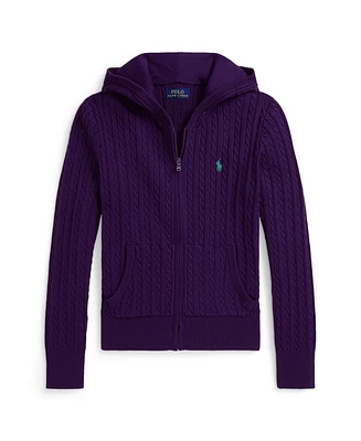 Mini-Cable Cotton Full-Zip Hoodie