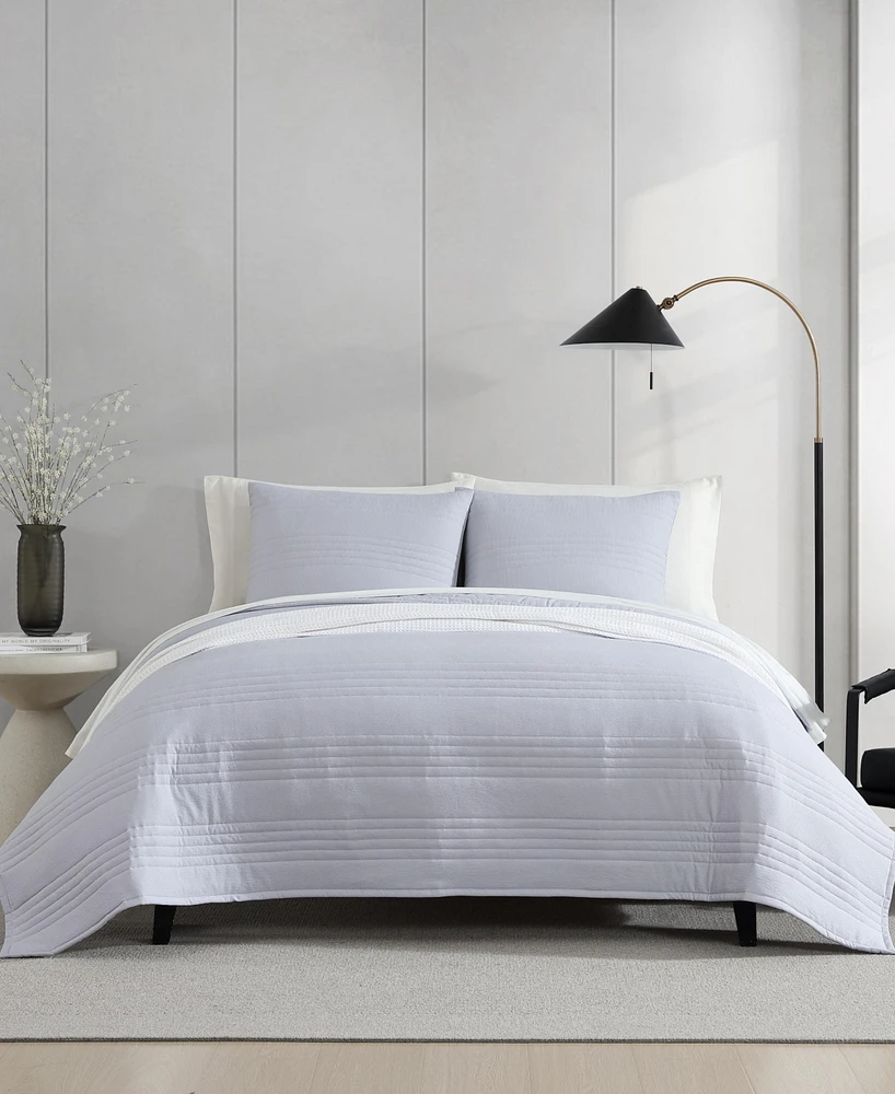 Vera Wang Seersucker Stripe 3-Pc. Quilt Set
