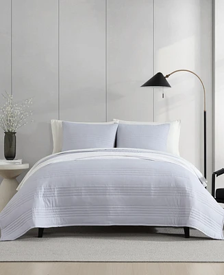 Vera Wang Seersucker Stripe 3-Pc. Quilt Set