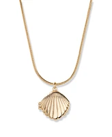brook & york Gold Plated Catalina Short Pendant Locket Necklace