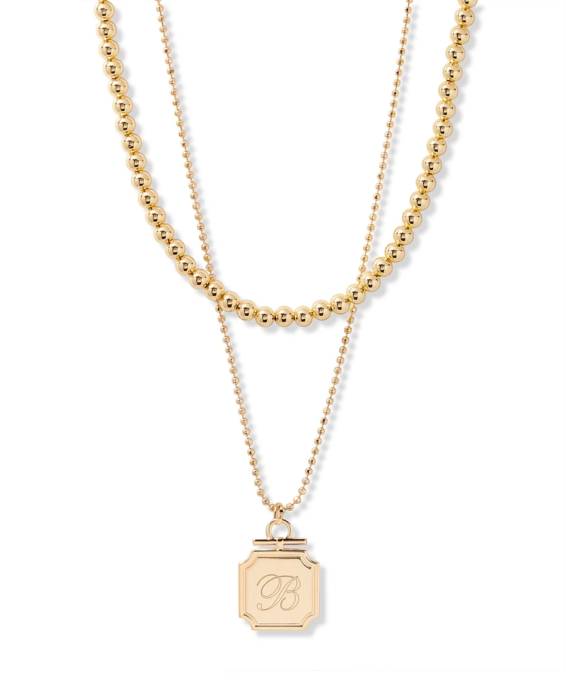 brook & york Gold Plated Margot Initial Layering Necklace Set
