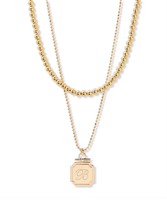 brook & york Gold Plated Margot Initial Layering Necklace Set