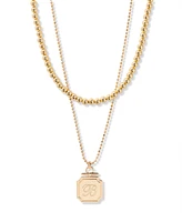 brook & york Gold Plated Margot Initial Layering Necklace Set