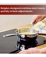 Alva Maestro 5-Ply Stainless Steel Saucier Pan, 1.6 Qt. Non-Toxic Pfas, Pfoa & Ptfe Free, Compatible with All Cooktops & Induction Safe, Stay-Cool Han