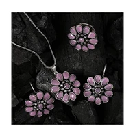 Sohi Oxidized-Floral Jewellery Set