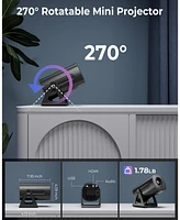Elephas Mini Projector, 4K 1080P Support projector with wifi and bluetooth,with Android Tv Os 8000 plus Apps for Phone Stick Laptop Hdmi