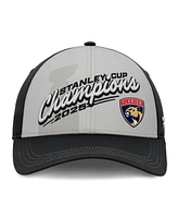 Fanatics Men's Gray/Black Florida Panthers 2025 Stanley Cup Champions Locker Room Adjustable Hat