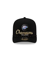 New Era Men's Black Oklahoma City Thunder 2025 Nba Finals Champions Locker Room A-Frame 9FIFTY Snapback Hat