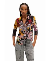 Desigual Women's Long-sleeved shirt with flowers.