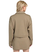 Guess Women's Carla Collared Zip-Front Cropped Jacket
