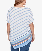 Ruby Rd. Plus Embellished Boho Stripe Top