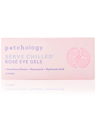 Patchology Serve Chilled Rose Eye Gels, 15 pairs