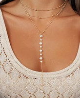 Ettika Coastal Mother of Pearl Lariat Necklace