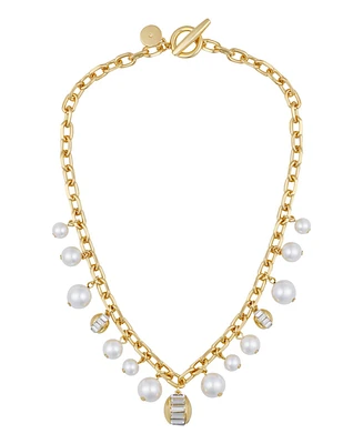 Vince Camuto Cultivated Pearl Chain Link Toggle Necklace