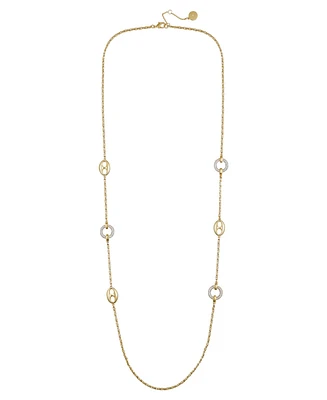 Vince Camuto Signature Mixed Link Pave Long Necklace
