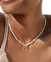 Ettika Aura Swirl Mother of Pearl Choker Necklace