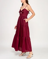 Trixxi Juniors' Tiered Keyhole Fit & Flare Dress