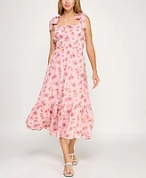 Trixxi Juniors' Printed Sleeveless Fit & Flare Dress