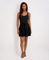 kensie Women's Embroidered Cotton Sleeveless Dress