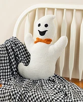 Glitzhome Halloween Hooked Ghost Shaped Pillow, 12" x 4"