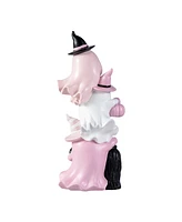 Glitzhome 12.75" Pink Halloween Polyresin Stacked Ghost Table Decor