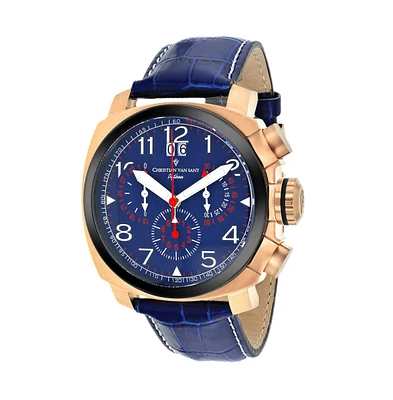Christian Van Sant Men's Grand Python Blue Dial Watch - CV3AU5