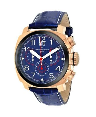 Christian Van Sant Mens Grand Python Blue Dial Watch Cv3au5