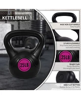 Sporzon! Wide Grip Kettle Bell Strength Training Weight Set, 5, 10, 15, 20, 25lb