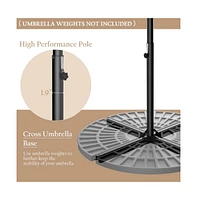 10 Feet Patio Umbrella with Crank and Solar Led Lights